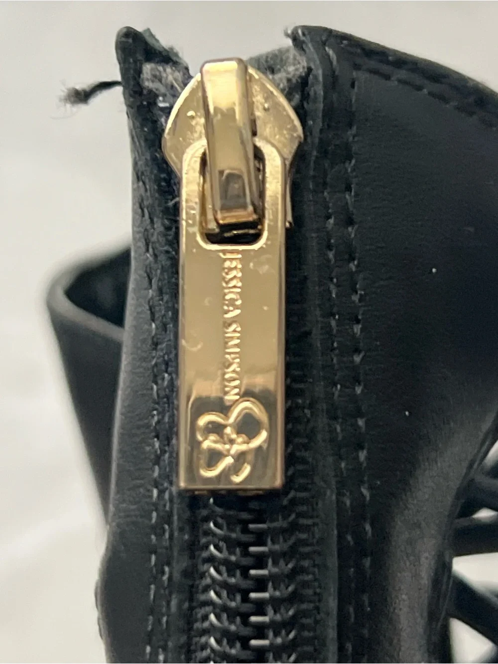 Jessica Simpson Black Open-Toe‎ Block Heel Booties with Side Cutouts, Size 7M/37